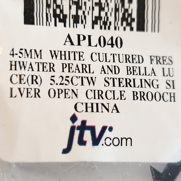 925 Sterling Silver ,real cultured pearl & Clear CZ in a Circle design brooch - Picture 7 of 7